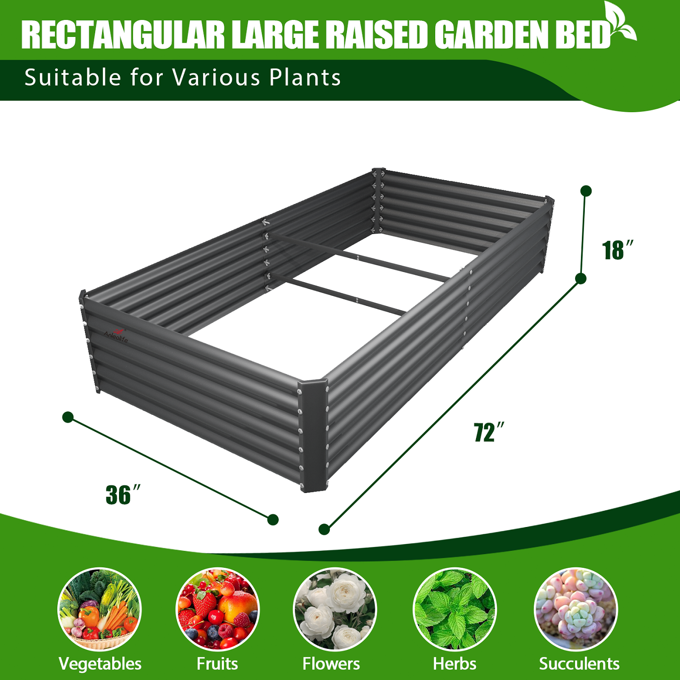 18" Tall Modular Raised Garden Bed Set, 16-Piece Grey Layout for Customizable Gardening