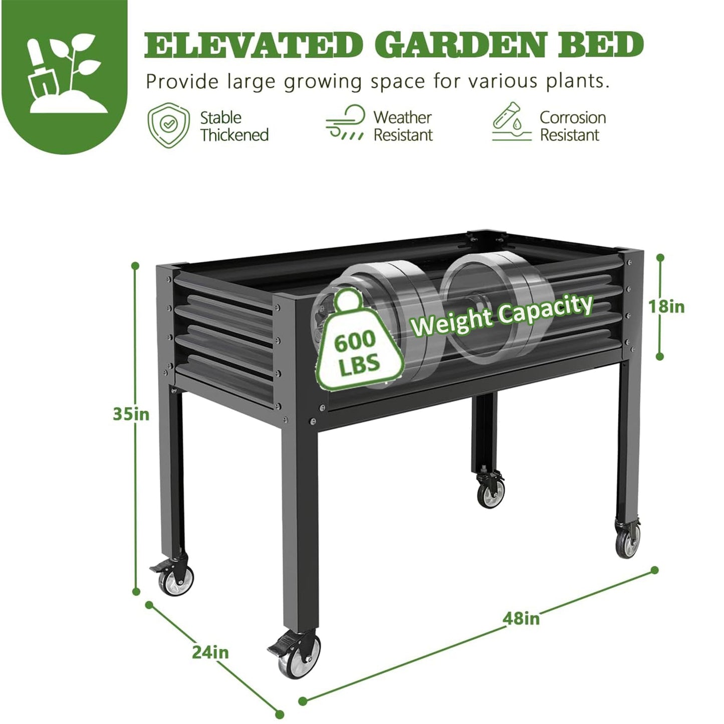 18" Tall Modular Raised Garden Bed Set, 22-Piece Grey Layout for Customizable Gardening